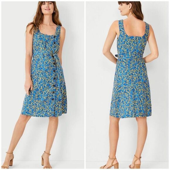 🌼 Ann Taylor Linen Blend Dress – Size 8 – Fully Lined 🌼 - Picture 1 of 14